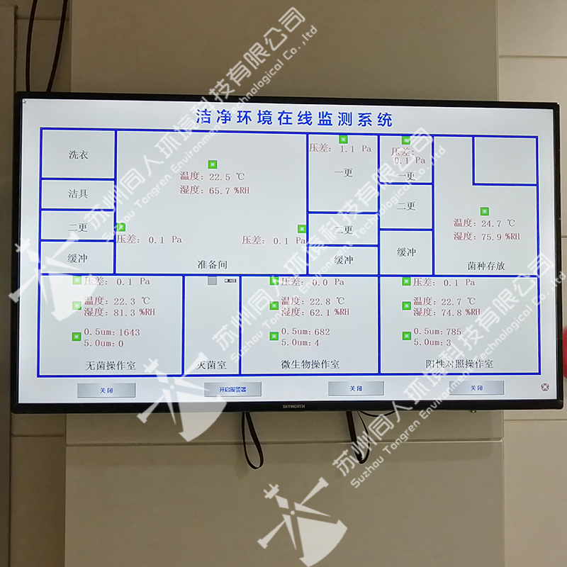 洁净环境在线监测系统显示屏